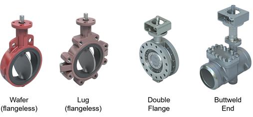 butterfly valve end connection types